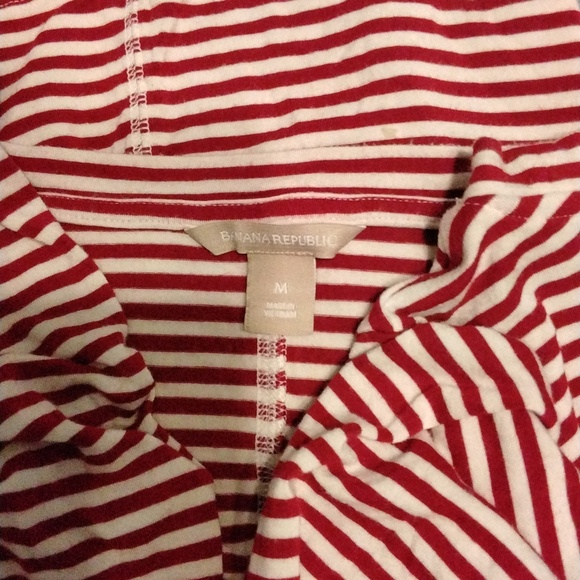 Women's EUC Banana Republic red & white striped long sleeve top size M - Picture 4 of 4